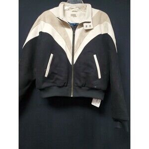 Mother The Big M Jacket Coat Tokyo Drift Black Beige White Zip Up Size Large NWT
